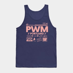 Vintage Portland PWM Airport Code Travel Day Retro Travel Tag Maine Tank Top